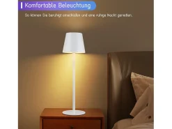 Hot NETTLIFE Lámpara de cabecera con batería inalámbrica - LED RGB 2600 mhA Lámpara de mesa para exteriores Lámpara de batería USB TIPO C Blanca Blanco