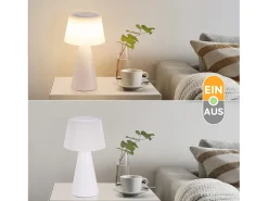 Hot NETTLIFE Lámpara de mesa con batería, lámpara de noche LED - 3600 mhA inalámbrica, lámpara táctil regulable con batería blanca recargable por USB Blanco