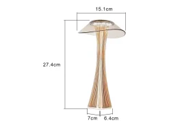 NETTLIFE Lámpara De Mesa-Lámpara de mesa LED táctil regulable con batería, lámpara de noche con USB. Dorado