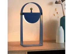 NETTLIFE Lámpara de Mesa LED Lámpara de Noche Inalámbrica - Luz Nocturna Portátil Brillo Ajustable 26 CM, Azul Outlet