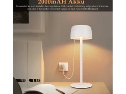 Online NETTLIFE Lámpara de mesa LED inalámbrica, lámpara de noche continua con batería Blanco