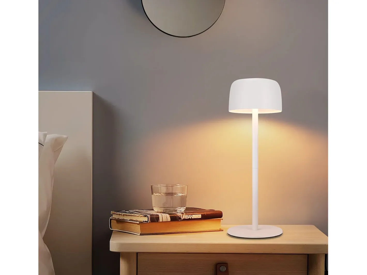 Online NETTLIFE Lámpara de mesa LED inalámbrica, lámpara de noche continua con batería Blanco