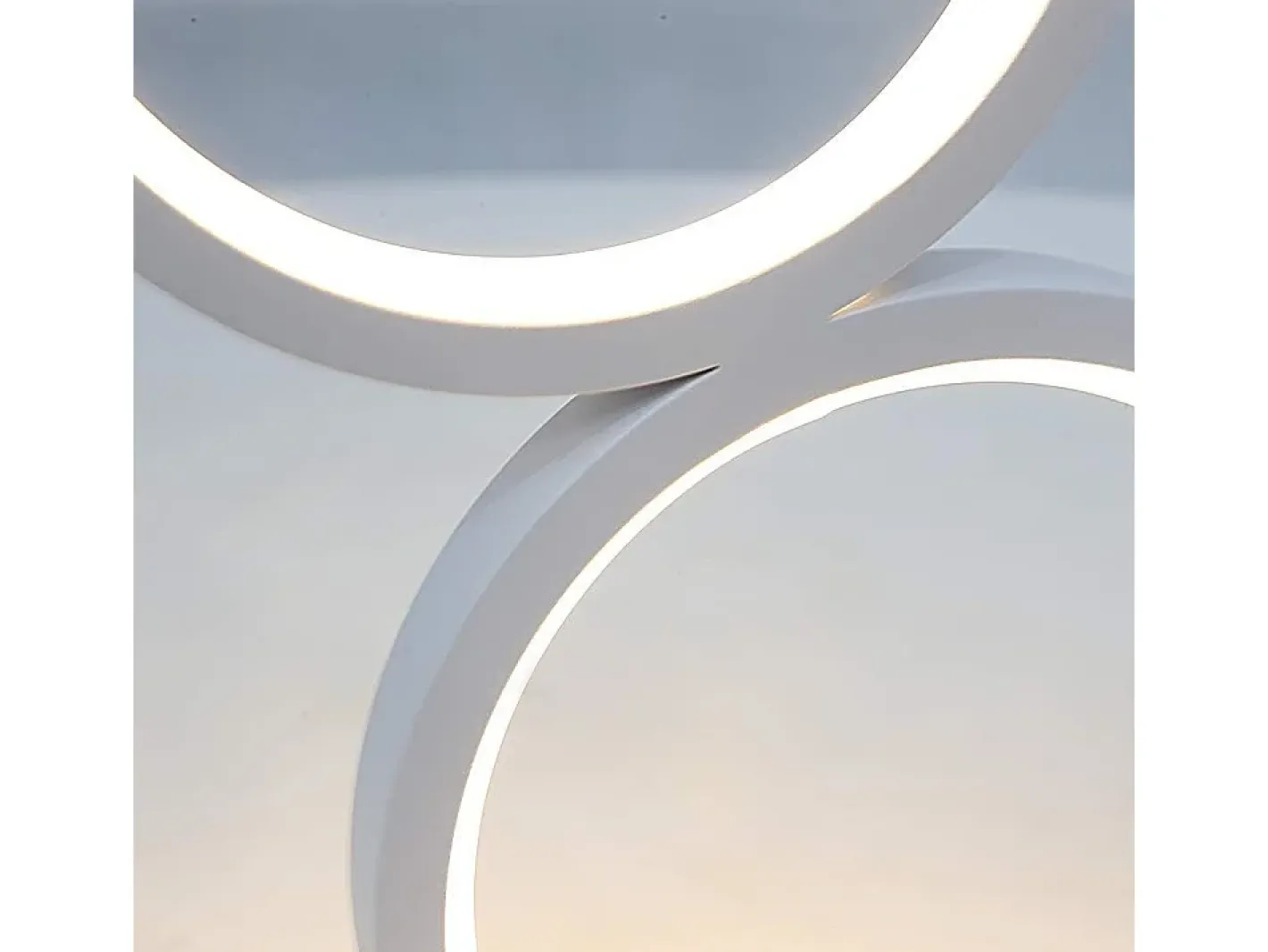 NETTLIFE Lámpara De Mesa-Lámpara de mesa LED regulable, lámpara de cabecero, diseño moderno táctil, anillo de aluminio metálico, estudio. Blanco