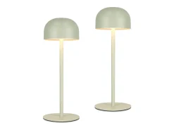 NETTLIFE Lámpara de mesa LED inalámbrica (paquete de 2): Lámpara de mesa regulable táctil con 3 temperaturas de color Verde New