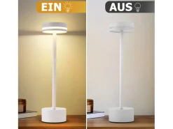 NETTLIFE Lámpara De Mesa-Lámpara de mesa LED inalámbrica , regulable, con batería recargable USB-C, táctil, blanca, para dormitorio Blanco