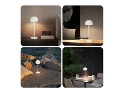 Best NETTLIFE Lámpara de mesa LED inalámbrica (paquete de 2): lámpara de mesa táctil regulable con 3 temperaturas de color y USB Blanco