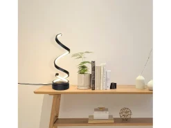 Best NETTLIFE lámpara de mesa LED regulable táctil para mesilla de noche, moderna de 12W con un diseño de 1,6 metros. Negro