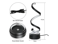 Best NETTLIFE lámpara de mesa LED regulable táctil para mesilla de noche, moderna de 12W con un diseño de 1,6 metros. Negro
