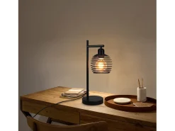 NETTLIFE Lámpara De Mesa-Lámpara de mesa vintage Lámpara de noche E27 - Lámpara de mesa de metal industrial Máx. Lámpara de escritorio retro de 60 W Negro