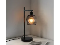 NETTLIFE Lámpara De Mesa-Lámpara de mesa vintage Lámpara de noche E27 - Lámpara de mesa de metal industrial Máx. Lámpara de escritorio retro de 60 W Negro