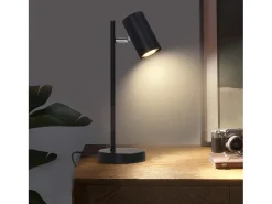 NETTLIFE lámpara de mesilla, lámpara de mesa negra, salón giratoria 350° GU10, metal, oficina. Negro Online