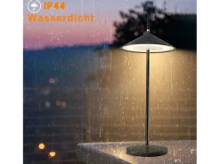 Discount NETTLIFE Lámpara de noche inalámbrica táctil LED lámpara de mesa negra regulable 1800mhA recargable con USB, LED integrado permanentemente, IP44 Negro