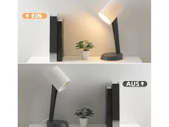 NETTLIFE Lámpara De Mesa-Lámpara de noche, lámpara de mesa para salón con cable - juego de 2 lámparas de mesa modernas pequeñas E14 Gris