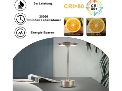 Discount NETTLIFE Lámpara de noche, lámpara de mesa inalámbrica, batería - Lámpara de mesa LED táctil regulable con batería recargable por USB Gris