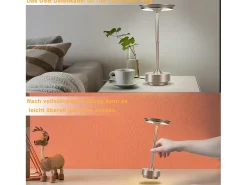 Discount NETTLIFE Lámpara de noche, lámpara de mesa inalámbrica, batería - Lámpara de mesa LED táctil regulable con batería recargable por USB Gris