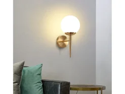 NETTLIFE Lámpara de pared vintage con bola de cristal E27, lámpara de pared para interiores, escalera para dormitorio Dorado Sale