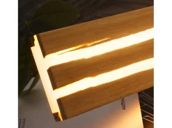 Clearance NETTLIFE Lámpara de pared LED Luz de pared de madera - Lámpara de pasillo interior de 16 W Lámpara de escalera moderna blanca cálida de 100 cm Marru00f3n