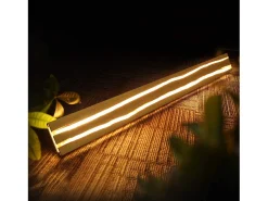 Clearance NETTLIFE Lámpara de pared LED Luz de pared de madera - Lámpara de pasillo interior de 16 W Lámpara de escalera moderna blanca cálida de 100 cm Marru00f3n