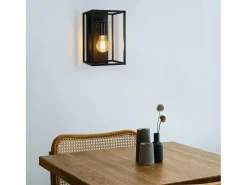 Outlet NETTLIFE Lámpara de pared interior negra - Iluminación de pared vintage Iluminación de escalera para dormitorio Lámpara de retro E27 - Sin bombillas Negro