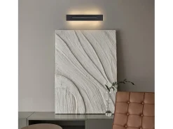 NETTLIFE Aplique Para Pared-Lámpara de pared interior Lámpara de pared LED 30 CM Lámpara de pasillo moderna Lámpara de escalera negra de dormitorio blanco cálido 8 W Negro