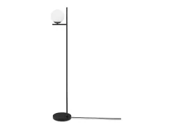 NETTLIFE Lámpara De Pie-Lámpara de Pie Industrial - Moderna Negra con Interruptor de Pie Diseño de Metal Lámpara de Pie de Vidrio E27 Vintage Cable de 2M Blanco