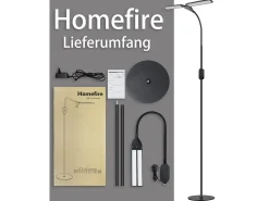 NETTLIFE Lámpara De Pie-Lámpara de pie LED regulable - negra para salón 158 cm Lámpara de pie táctil moderna 9 W con temporizador y función de memoria Negro