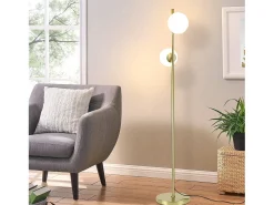 NETTLIFE Lámpara De Pie-Lámpara de pie moderna para sala de estar - Lámpara de pie de diseño Lámpara de pie con casquillo E27 con interruptor de pie -166 cm Dorado