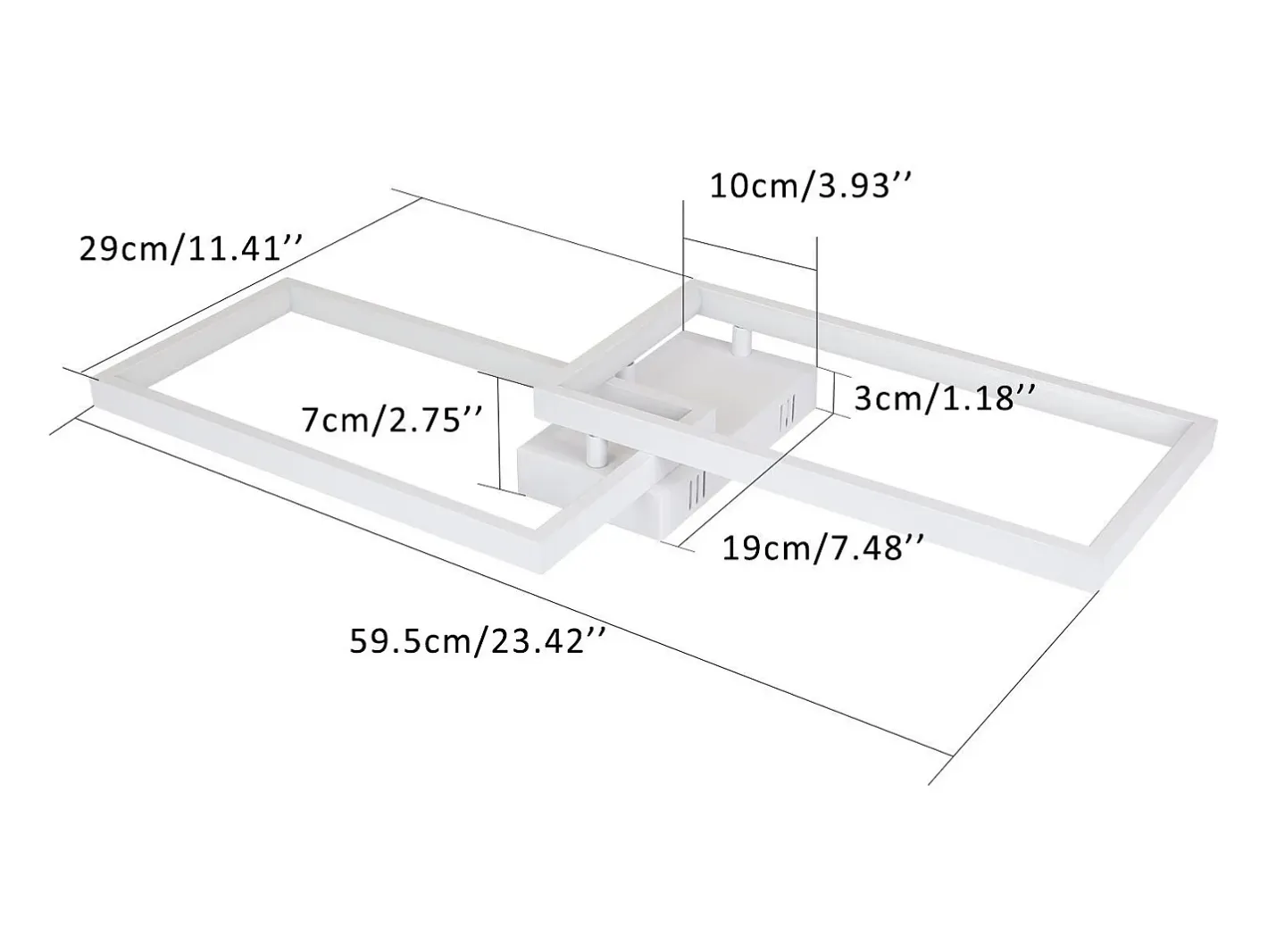 NETTLIFE Plafón-Lámpara de Techo LED Regulable con Control Remoto 40W Metal Lámpara de Cocina de Diseño Moderno para Dormitorio Sala de Estar Blanco