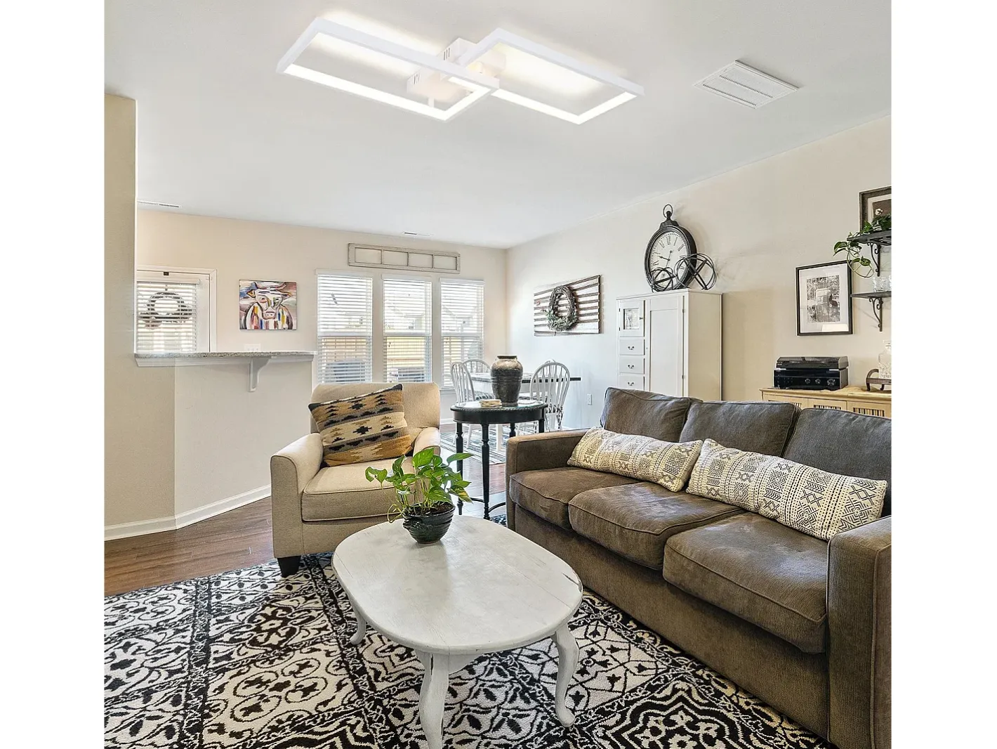 NETTLIFE Plafón-Lámpara de Techo LED Regulable con Control Remoto 40W Metal Lámpara de Cocina de Diseño Moderno para Dormitorio Sala de Estar Blanco