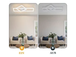 Sale NETTLIFE Lámpara de techo LED para salón, 20 W, diseño moderno, lámpara de cocina, cálido, cuadrada, blanca Blanco