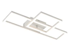 Sale NETTLIFE Lámpara de techo LED para salón, 20 W, diseño moderno, lámpara de cocina, cálido, cuadrada, blanca Blanco