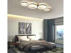 Best NETTLIFE Lámpara de Techo LED Redonda Moderna Cálido 3000K Anillo 37W 89cm Lámpara de Escritorio para Dormitorio Sala de Estar Oficina Blanco