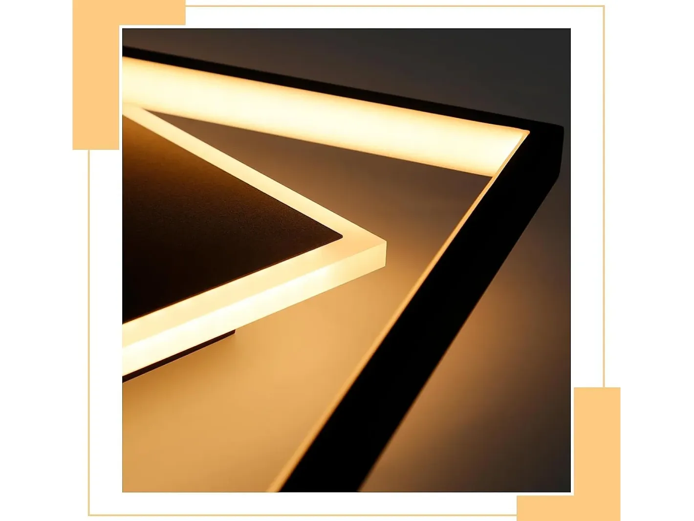 Hot NETTLIFE Lámpara de Techo LED Dormitorio Lámpara Regulable Negra 42W Luz de Techo de acrílico Cuadrada con Control Remoto Moderno para Sala de Estar Negro