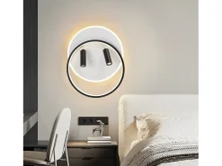 NETTLIFE Lámpara de Techo LED Lámpara de Techo Salón: Lámpara de Salón Regulable 52W con 2 Focos de Techo Negro con Mando a Distancia Acrílico Moderno Blanco