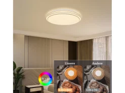 New NETTLIFE Lámpara de Techo LED Ø 27 cm Lámpara Moderna de Cielo Estrellado para Dormitorio Lámpara Blanca Cálida de 12 W Lámpara Redonda de para Blanco
