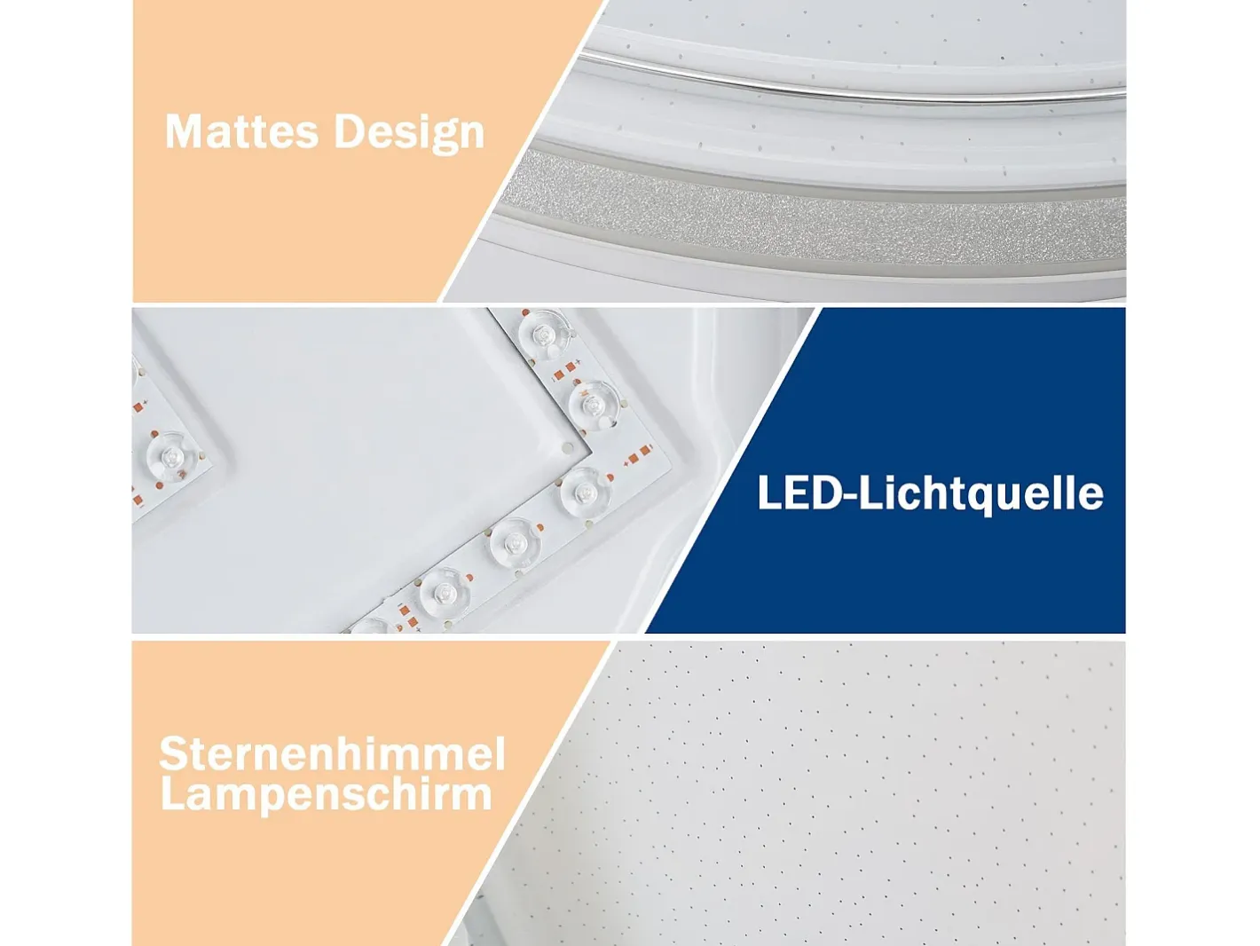 New NETTLIFE Lámpara de Techo LED Ø 27 cm Lámpara Moderna de Cielo Estrellado para Dormitorio Lámpara Blanca Cálida de 12 W Lámpara Redonda de para Blanco