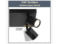 NETTLIFE Lámpara de techo 6 focos GU10 s orientables 330° pared industrial moderna para salón dormitorio cocina sin bombilla Negro Sale