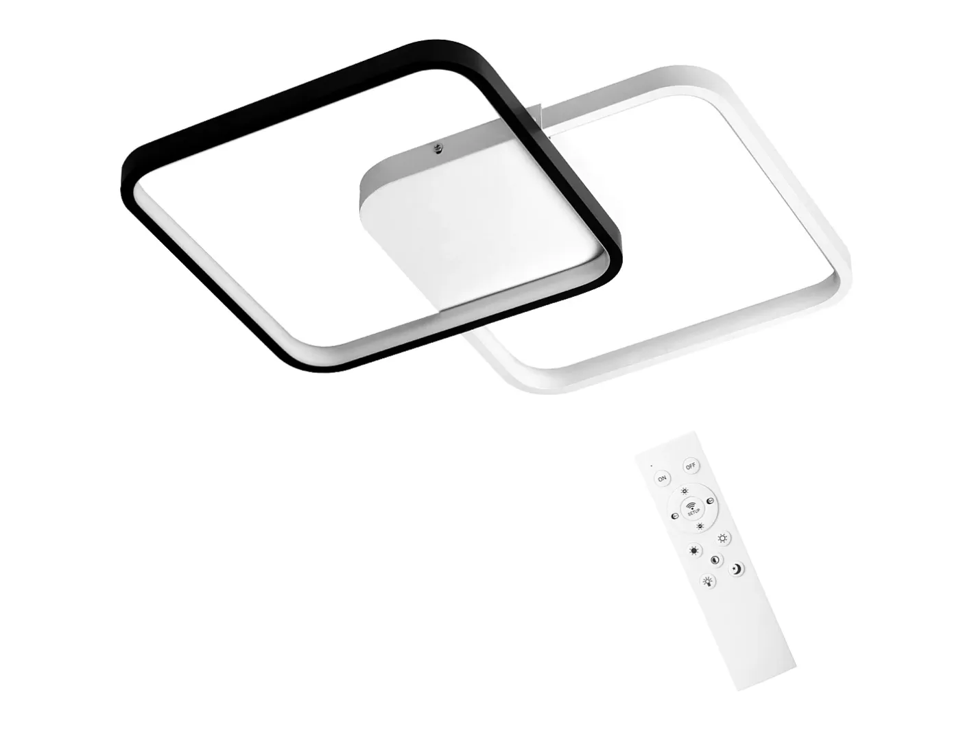 NETTLIFE Lámpara de Techo LED Metal 55W Moderna Regulable con Mando a Distancia 43CM Lámpara de de Diseño Dormitorio Habitación Infantil Negro