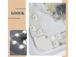 NETTLIFE Plafón-Lámpara de Techo LED 12W, 6000K, 25cm Neutro Cielo Estrellado Iluminación de Techo Lámpara de Redonda para Dormitorio Infantil Blanco