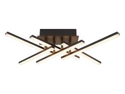 Online NETTLIFE Lámpara de Techo LED Lámpara de Salón Moderna Lámpara Negra de 50 cm con Control Remoto Lámpara de Cristal de 36 W para Dormitorio Negro