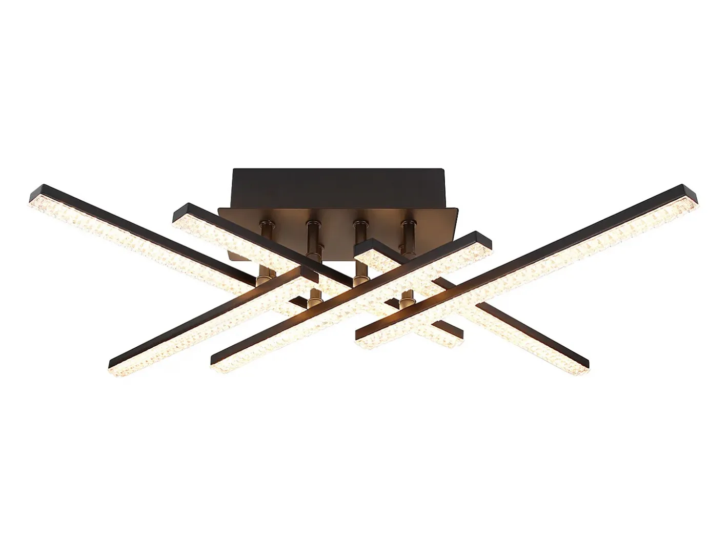 Online NETTLIFE Lámpara de Techo LED Lámpara de Salón Moderna Lámpara Negra de 50 cm con Control Remoto Lámpara de Cristal de 36 W para Dormitorio Negro
