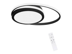 NETTLIFE Plafón-Lámpara de Techo LED para - Lámpara Negra Regulable Lámpara Redonda Moderna de 56 W con Diseño de Cielo Estrellado, Estudio, Negro