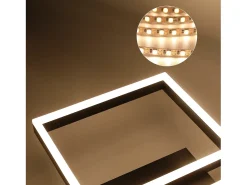 NETTLIFE Plafón-Lámpara de Techo LED Lámpara de Sala de Estar Negra Lámpara de Dormitorio de 50 W Regulable Moderna con Control Remoto Geométrico para Cocina Negro
