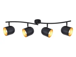 Online NETTLIFE Lámpara de techo E14, foco industrial de techo dorado, orientable y giratorio 350° Negro