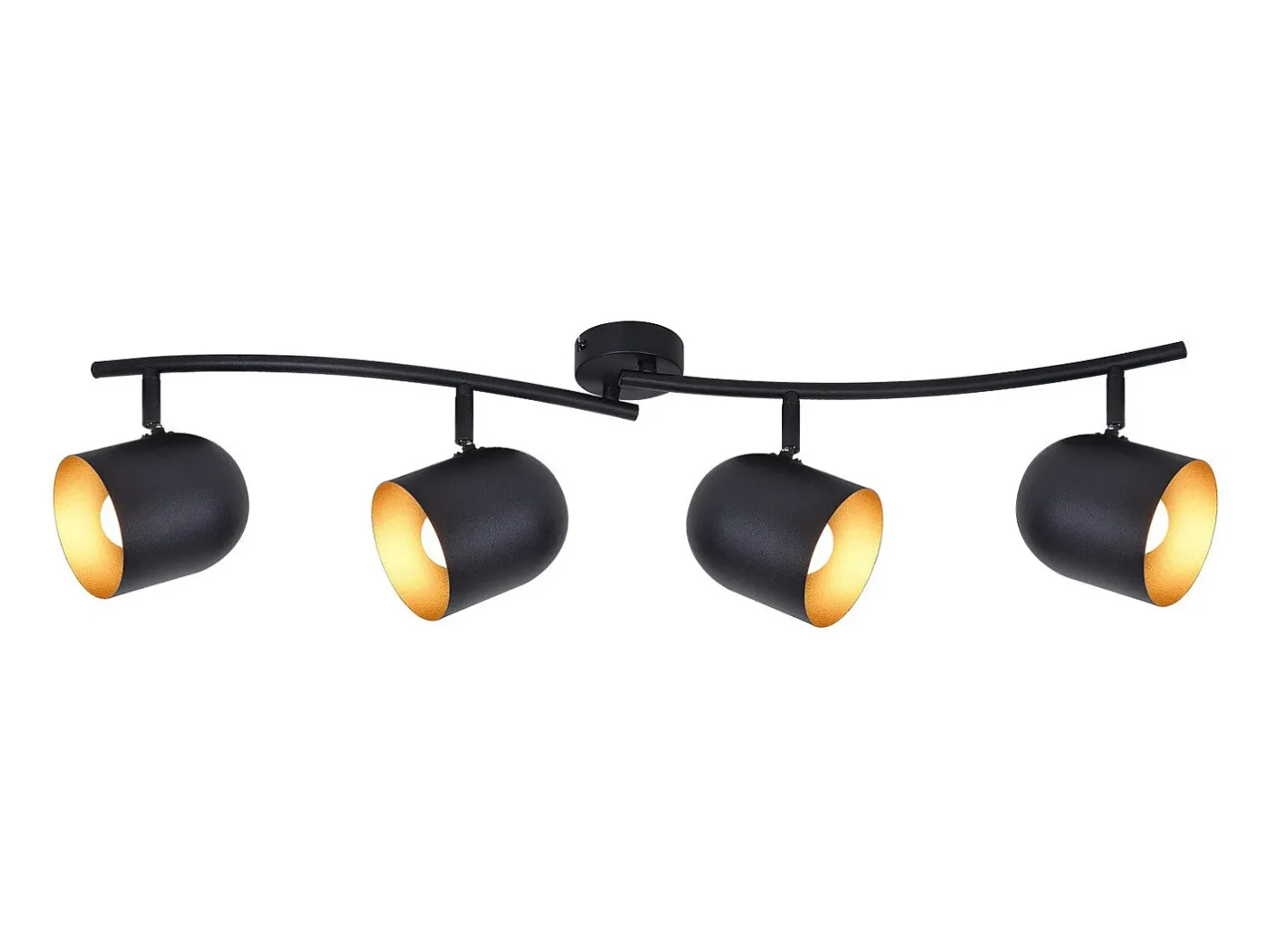 Online NETTLIFE Lámpara de techo E14, foco industrial de techo dorado, orientable y giratorio 350° Negro