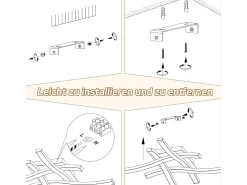 NETTLIFE Plafón-, lámpara de techo LED de 24W, madera, 3000K, luz blanca cálida, diseño moderno, metal . Negro