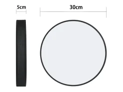 New NETTLIFE Lámpara de Techo LED 3000K, 12W, 30CM Lámpara Redonda Negra Moderna para Blanca cálida con Pantalla de Tela Luz de Techo para Dormitorio Negro