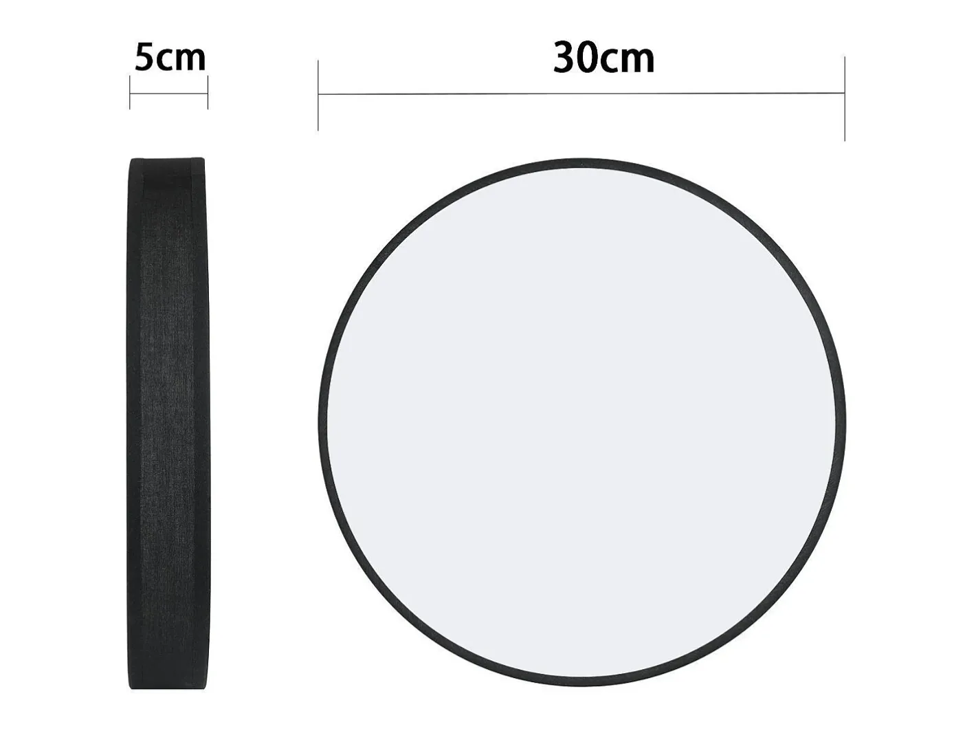 New NETTLIFE Lámpara de Techo LED 3000K, 12W, 30CM Lámpara Redonda Negra Moderna para Blanca cálida con Pantalla de Tela Luz de Techo para Dormitorio Negro