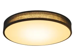New NETTLIFE Lámpara de Techo LED 3000K, 12W, 30CM Lámpara Redonda Negra Moderna para Blanca cálida con Pantalla de Tela Luz de Techo para Dormitorio Negro