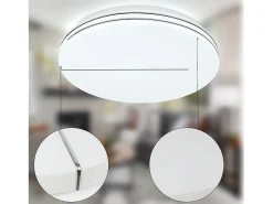 NETTLIFE Plafón-Lámpara de Techo LED Moderna Lámpara Redonda de de 44 W 40 cm Regulable con Control Remoto Iluminación de Dormitorio con Cielo Estrellado Blanco